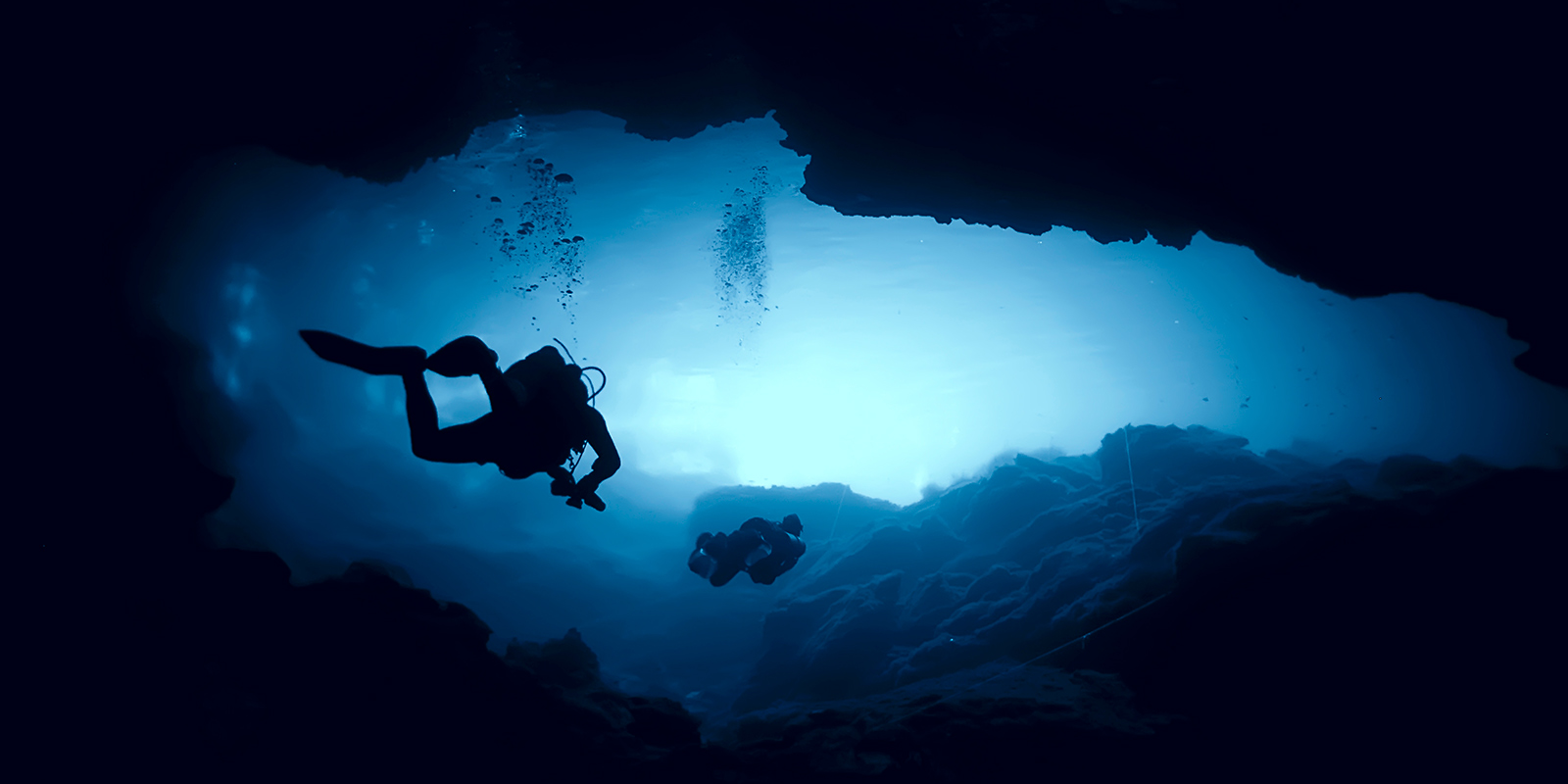 Cavern and cave diving cenote in the Yucatan